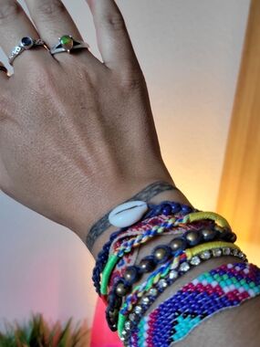 Boho Stacked Bracelet Set – Magnetic Clasp – Colorful & One-of-a-Kind